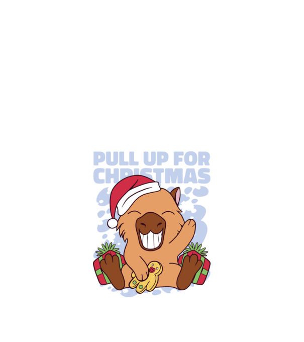 Pull up for christmas Capybara model alb pe tricou