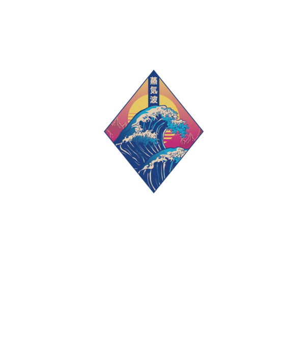 Vaporwave Val model alb pe tricou