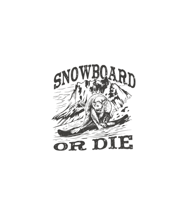 Maimuță Snowboarder model alb pe tricou