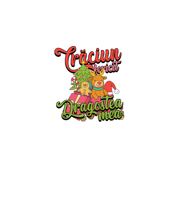 CRĂCIUN FERICIT DRAGOSTEA MEA model negru pe tricou