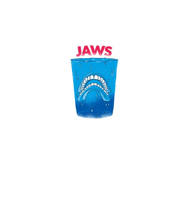 Jaws dinți tricou parodie model negru pe tricou