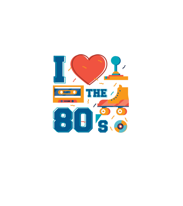 'I love the 80s - Iubesc anii ''80' model alb pe tricou