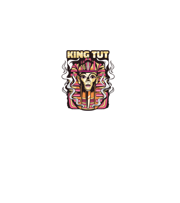 King Tut - Faraonul Tutankhamon model gri pe tricou