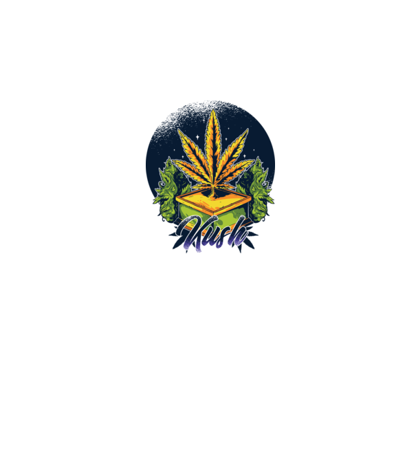 Marijuana Kush model albastru închis pe tricou