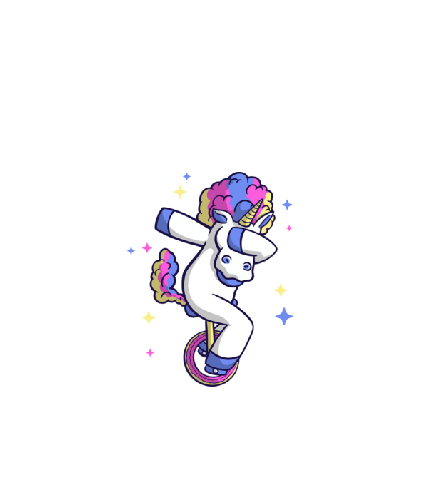 Unicorn pe monociclu model negru pe tricou