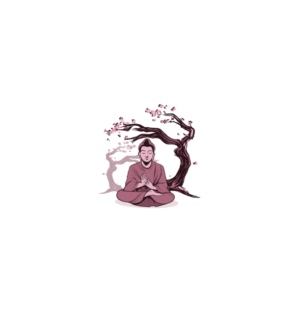 Buddha Meditație model alb/roșu pe tricou
