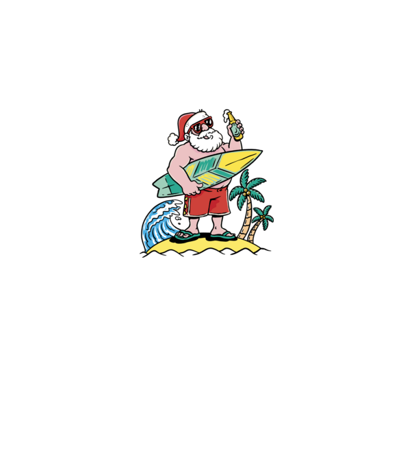 Santa Claus Summer model alb pe tricou