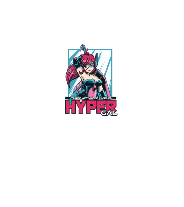 Hyper Gal - Fată Anime model negru pe tricou