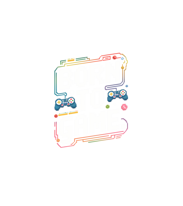 Born to Game Pixel Negru model negru pe tricou