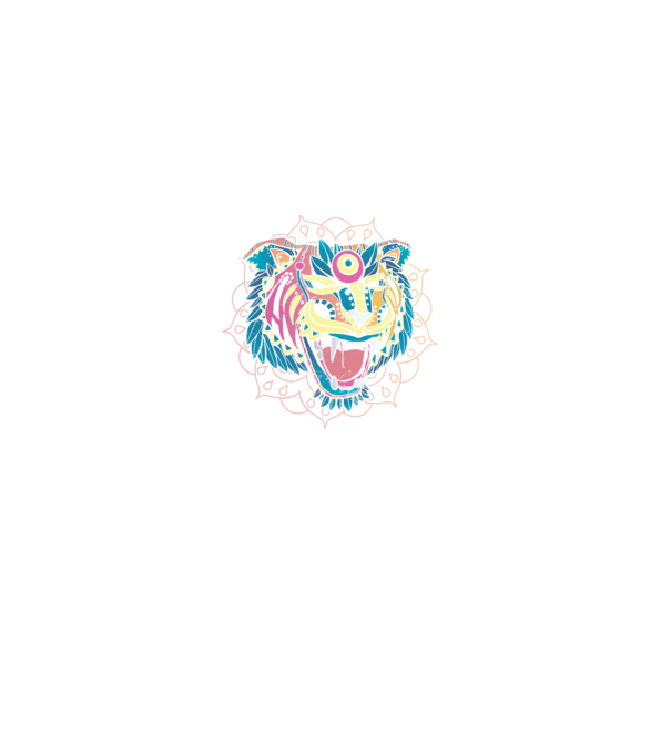 Tigru Mandala model negru pe tricou