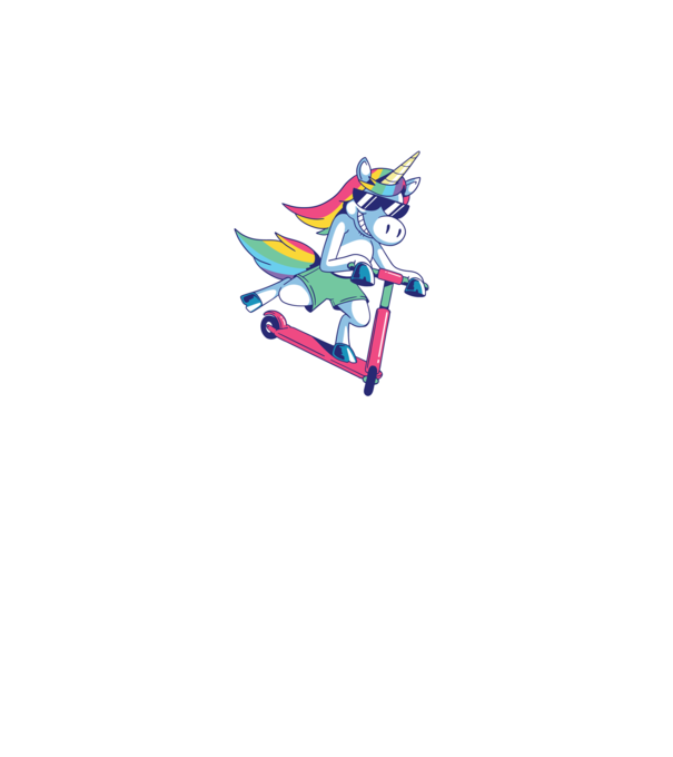 Unicorn cu trotinetă tricou amuzant model turcoaz pe tricou