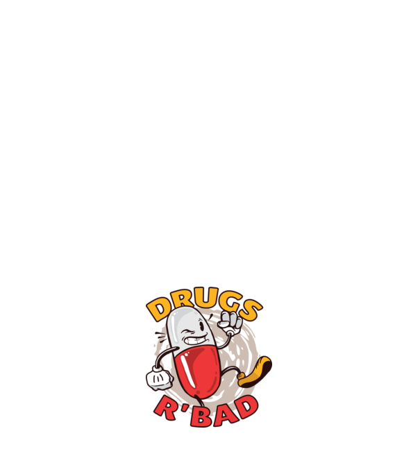 Drogurile sunt rele model negru pe tricou