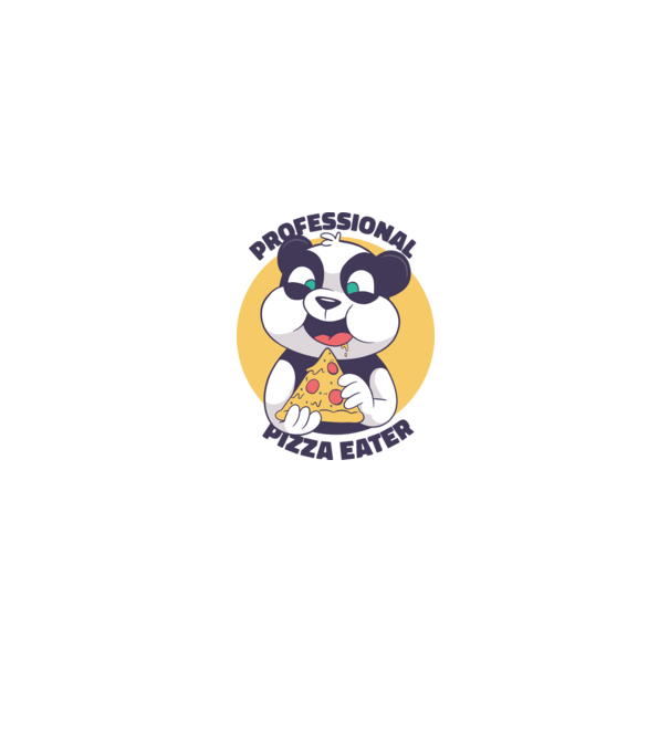 Panda Pizza model albastru regal pe tricou