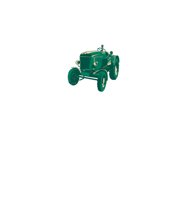 Tractor vechi model alb pe tricou