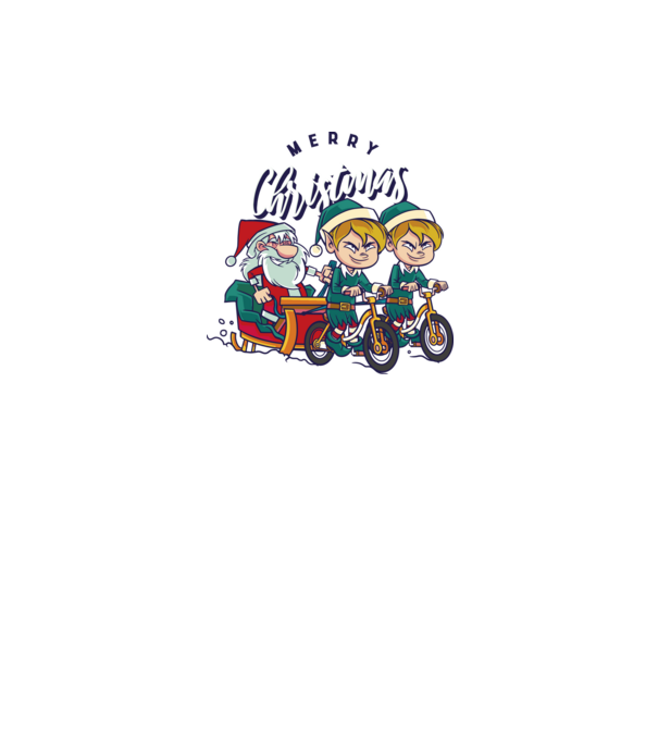 Merry Christmas Moș Crăciun cu sanie cu bicicletă model gri pe tricou