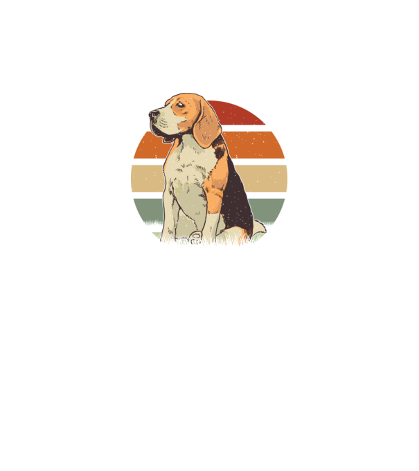 Beagle Retro Sunset model negru pe tricou