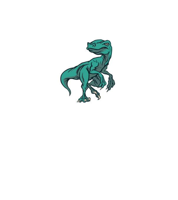 Dinozaur Raptor model alb pe tricou