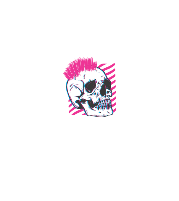 Craniu Punk model negru pe tricou