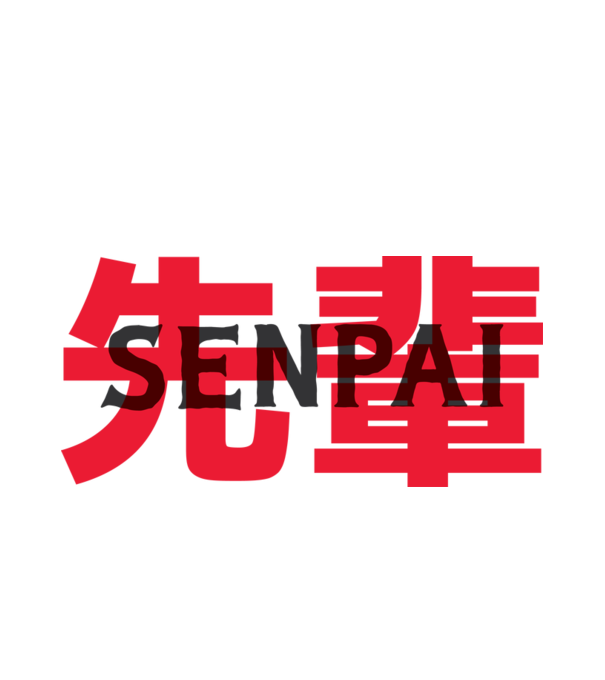 Senpai model alb pe tricou