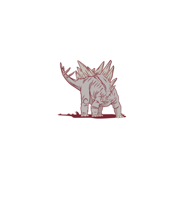 Stegosaurus dinozaur model albastru deschis pe tricou