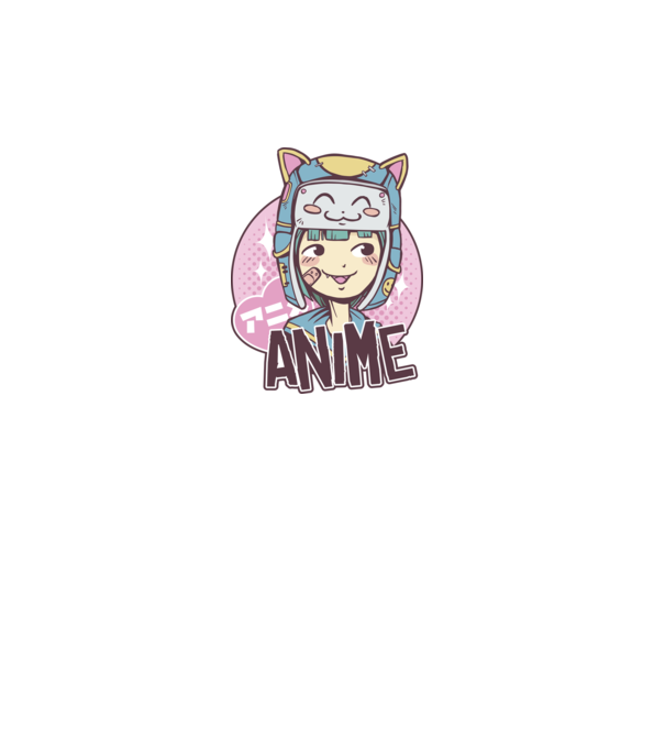 Fată drăguță Anime model turcoaz pe tricou