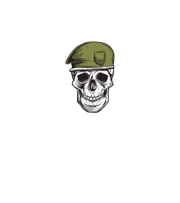 Craniu Soldat model negru pe tricou
