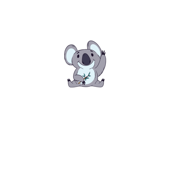 Koala drăguț model alb pe tricou