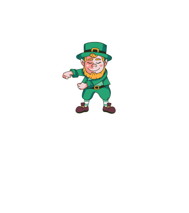 Leprechaun Floss - St. Patrick DAB dans model gri pe tricou
