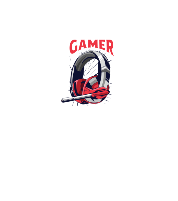 Căști Gamer model alb pe tricou