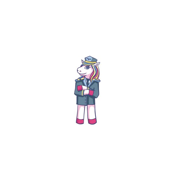 Unicorn Pilot model negru pe tricou