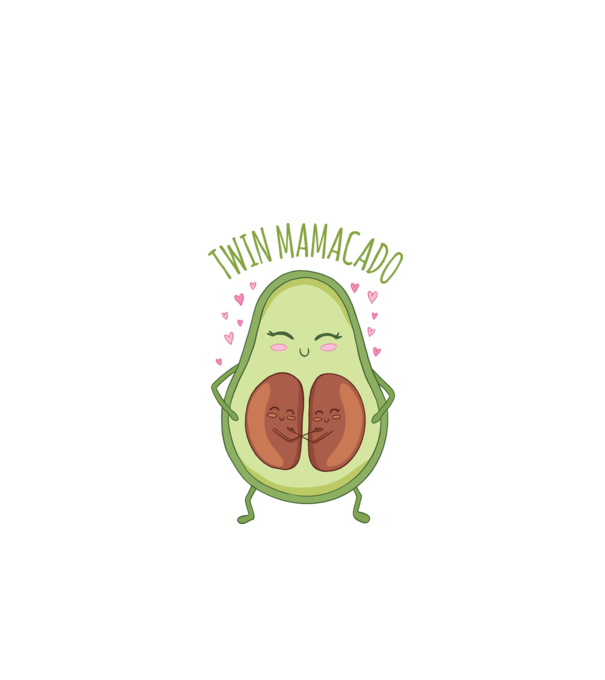 Gemeni Mamacado model alb pe tricou