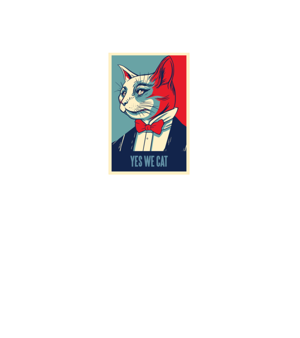 Yes We Cat poster cu pisică model negru pe tricou