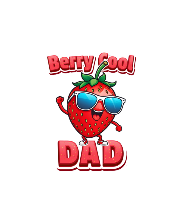 Berry Cool Dad Strawberry model alb pe tricou