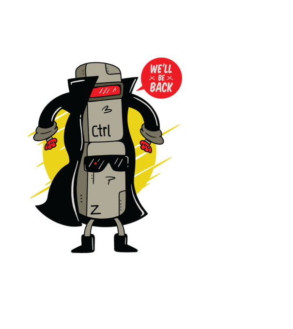 Ctrl Z Terminator Parodie model negru pe tricou