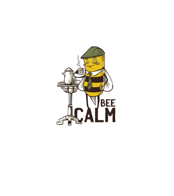 Bee Calm - Fii răbdător Albinuță model gri pe tricou