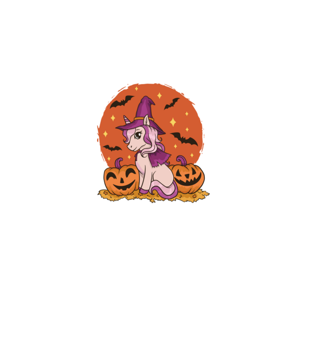 Unicorn Halloween model negru pe tricou