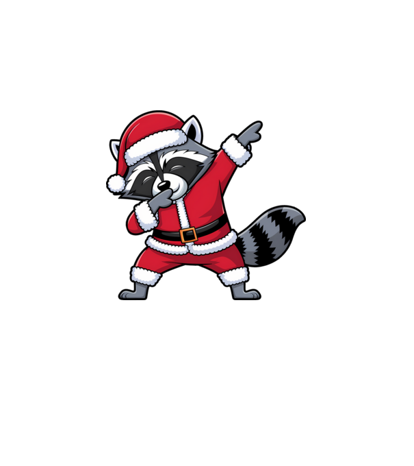Raton Dab Xmas model alb pe tricou