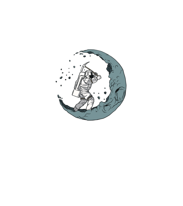 Astronaut pe Lună model negru pe tricou