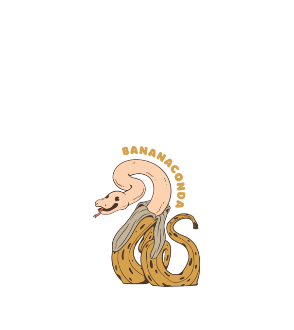 Bananaconda model alb pe tricou