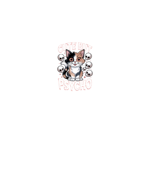 Cute, but Psycho pisică Negru model negru pe tricou