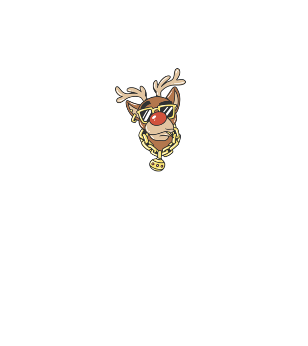 Gangster Reindeer model alb pe tricou