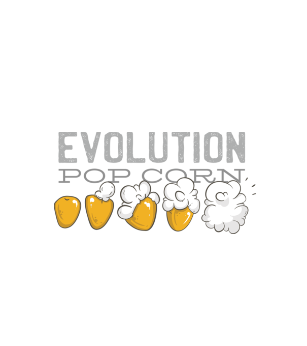 Evoluție Popcorn model negru pe tricou