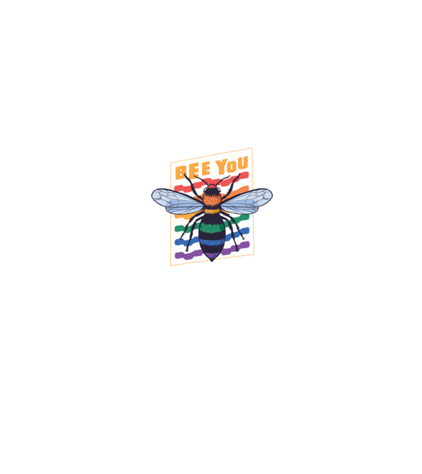 Bee You Pride model negru pe tricou