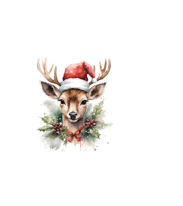 Festive Reindeer model alb pe tricou