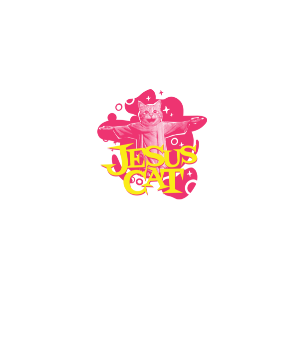 Jesus Cat model albastru jeanși pe tricou