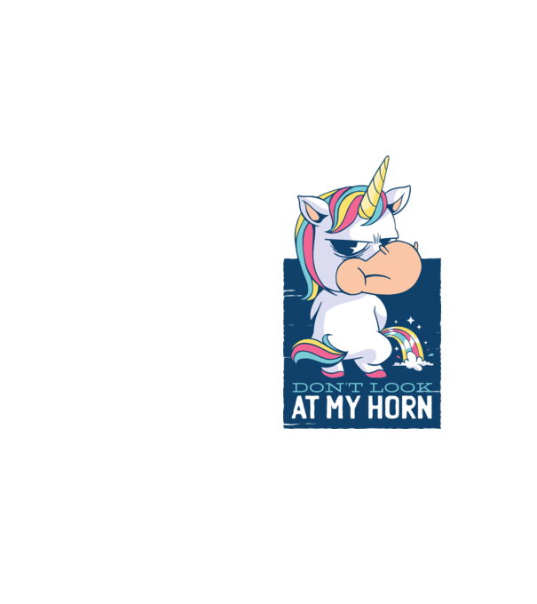 'Don''t look at my horn tricou amuzant unicorn' model galben neon pe tricou