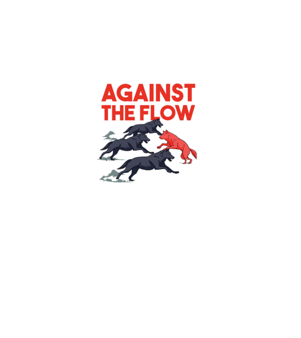 Against the flow - Împotriva curentului model alb pe tricou