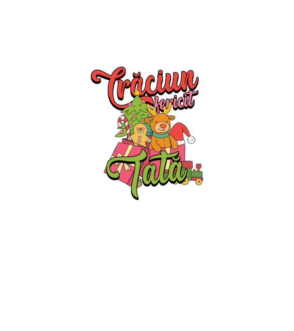CRĂCIUN FERICIT TATĂ model negru pe tricou
