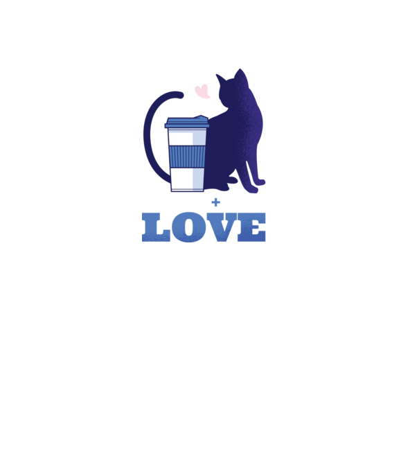 Cafea + Pisici = dragoste model negru pe tricou