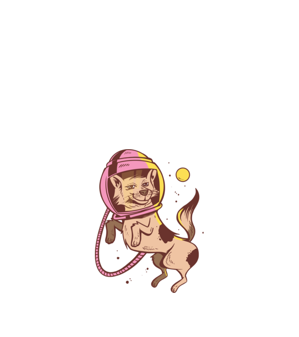 Câine Astronaut model negru pe tricou